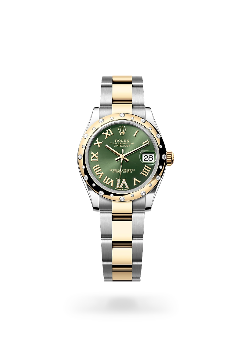 Rolex Datejust 31 Oyster, 31 mm, Oystersteel, yellow gold and diamonds