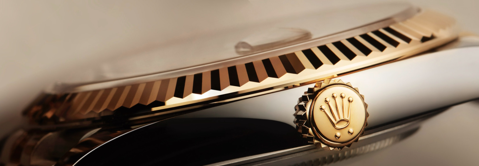 Close-up of a Rolex watch crown